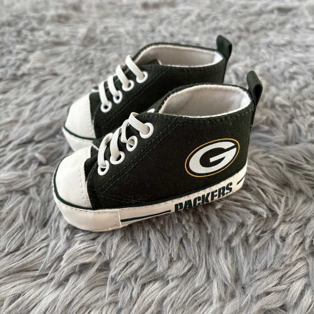 Green Bay Packers Crib Shoes Baby Infant 0-6 Months